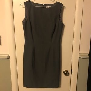 Tahari asl grey sheath dress
